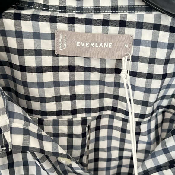 NWT Everlane Blue Plaid Long Sleeve Buttown Down Shirt Size Medium - Picture 3 of 5